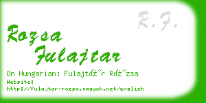 rozsa fulajtar business card